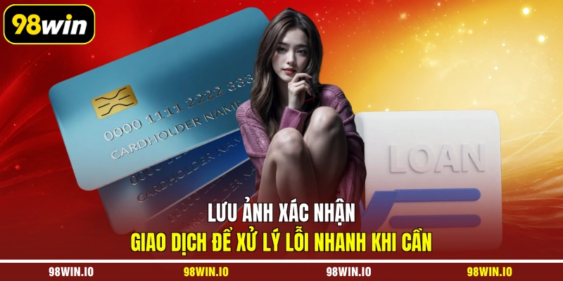 Lưu ảnh xác nhận giao dịch để xử lý lỗi nhanh khi cần