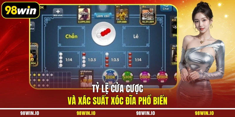 Tỷ lệ cửa cược và xác suất xóc đĩa phổ biến