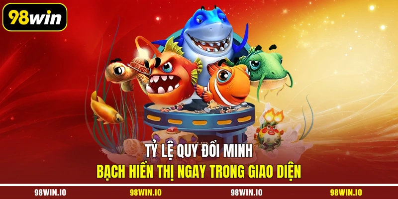 Tỷ lệ quy đổi minh bạch hiển thị ngay trong giao diện
